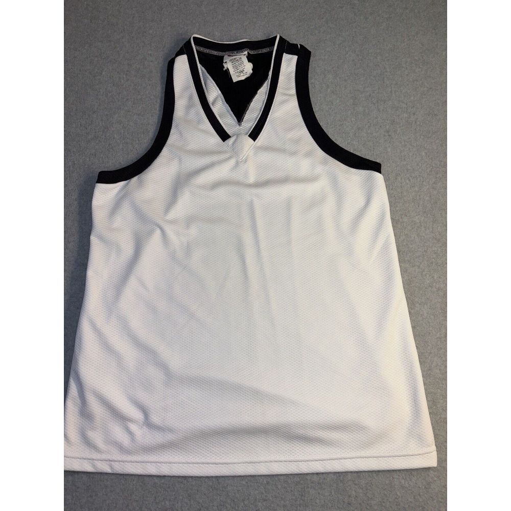 Worth Womens Tank Top Size Large White Black Sleeveless Scoop Neck Knit‎